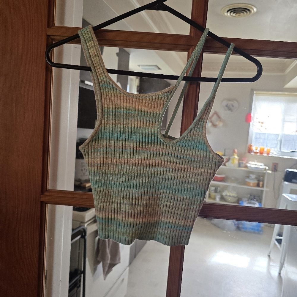 Lovers & Friends Striped Multicolor Ribbed Tank Top Small